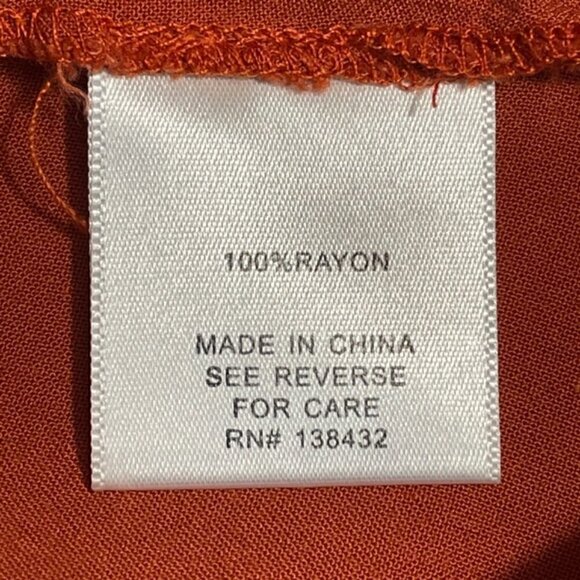 MODCLOTH Sleeveless V-Neck Tie-Back Burnt Orange Top - Size 2X - Picture 4 of 5